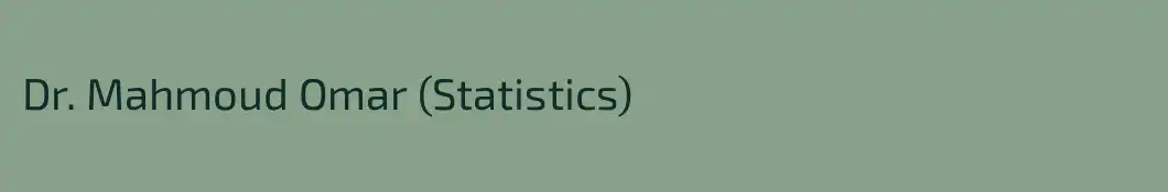 Dr. Mahmoud Omar (Statistics)